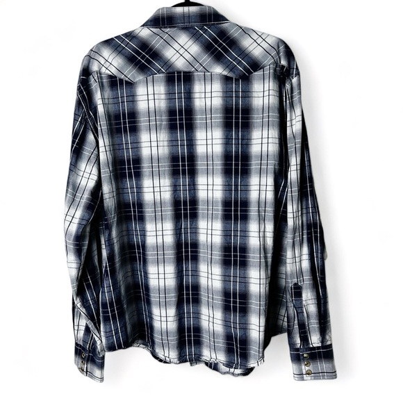 Wrangler - Vintage Pearl Snap Plain Long Sleeve Shirt - Sz. XXL‎ - Picture 2 of 8